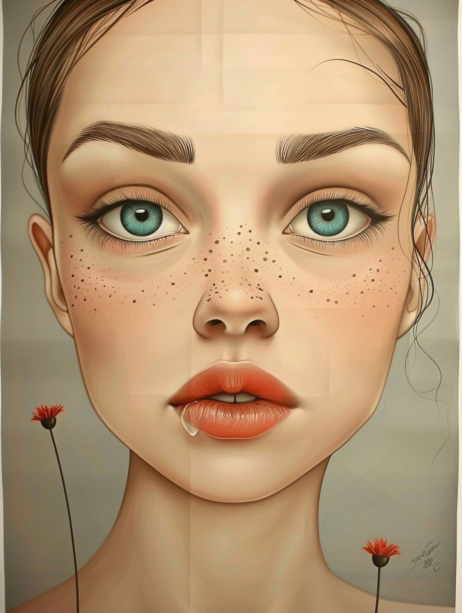 Ethereal Freckled Gaze - Image 1