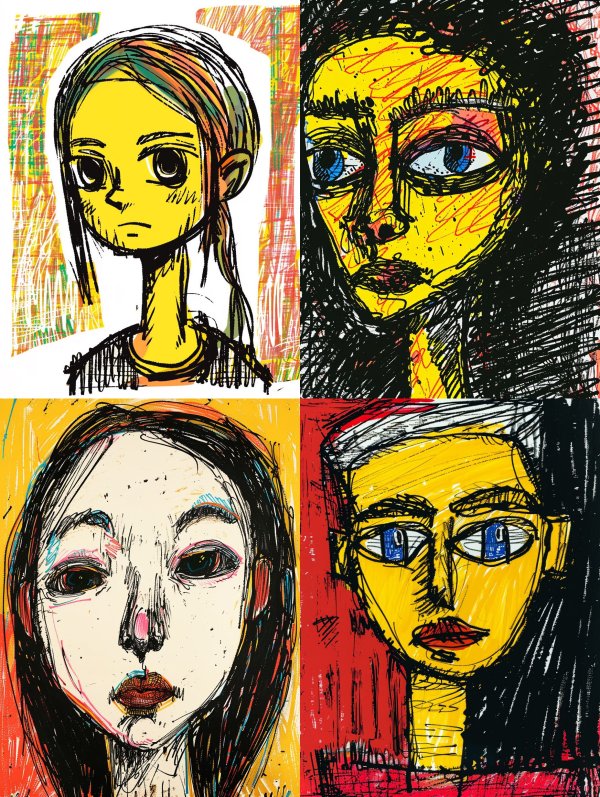 Faces of Emotion in Bold Ink