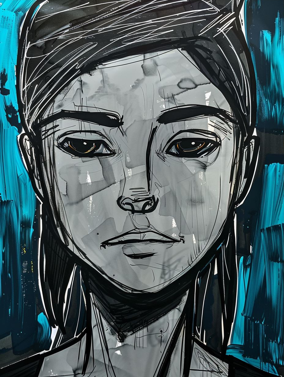 Ethereal Ink Sketch Portrait - Image 3