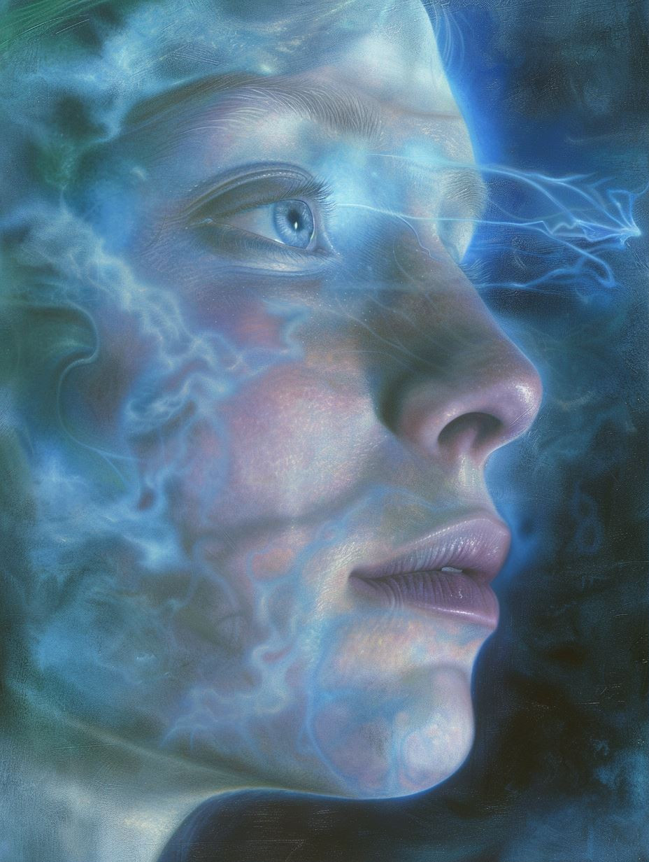 Ethereal Whispers of the Blue Mist - Image 1