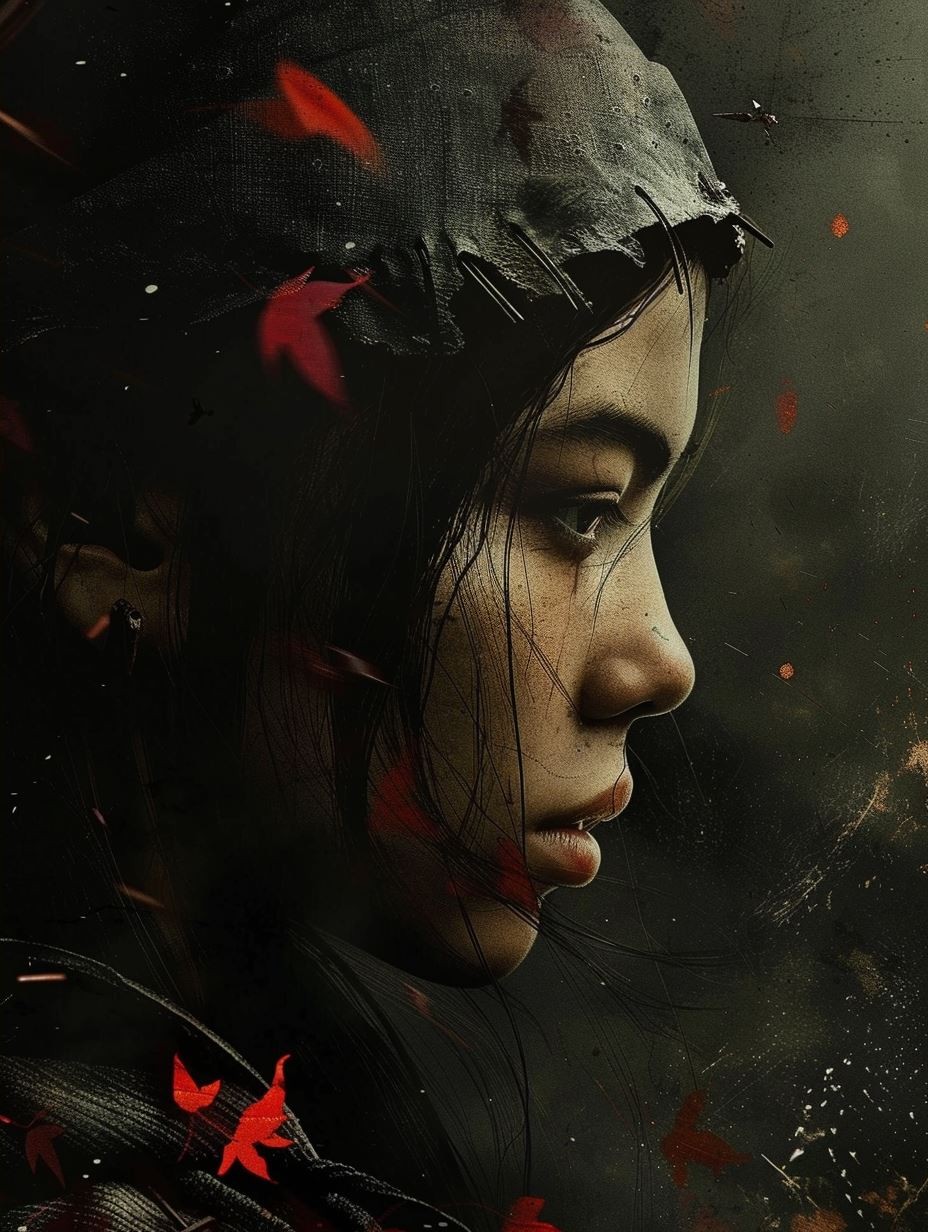 Crimson Shadow Warrior Portrait - Image 2