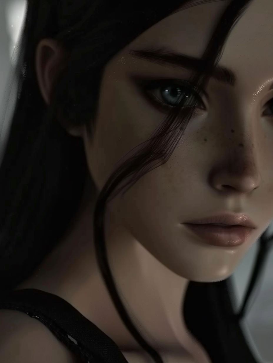 Melancholy Gaze in Shadow - Image 1