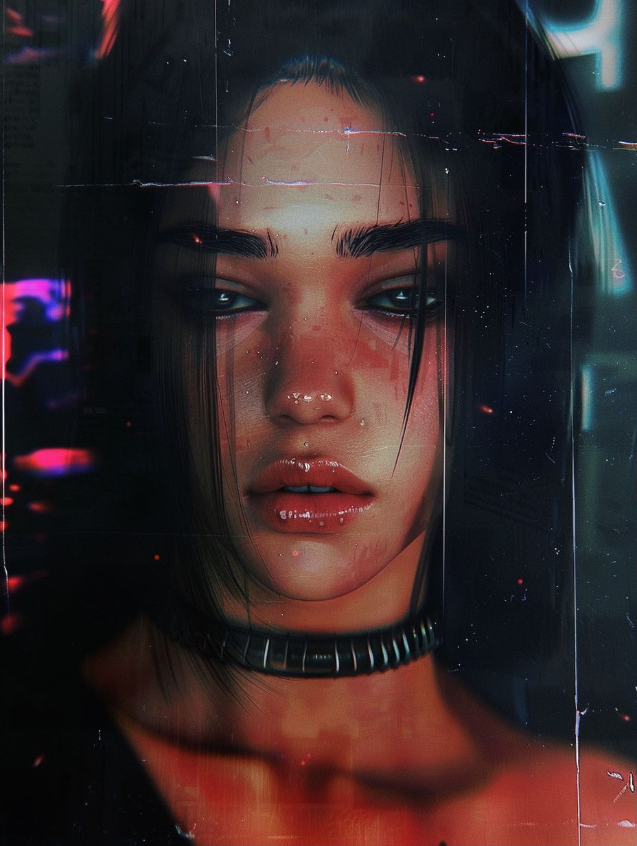 Neon Noir Cyberpunk Portraiture - Image 1