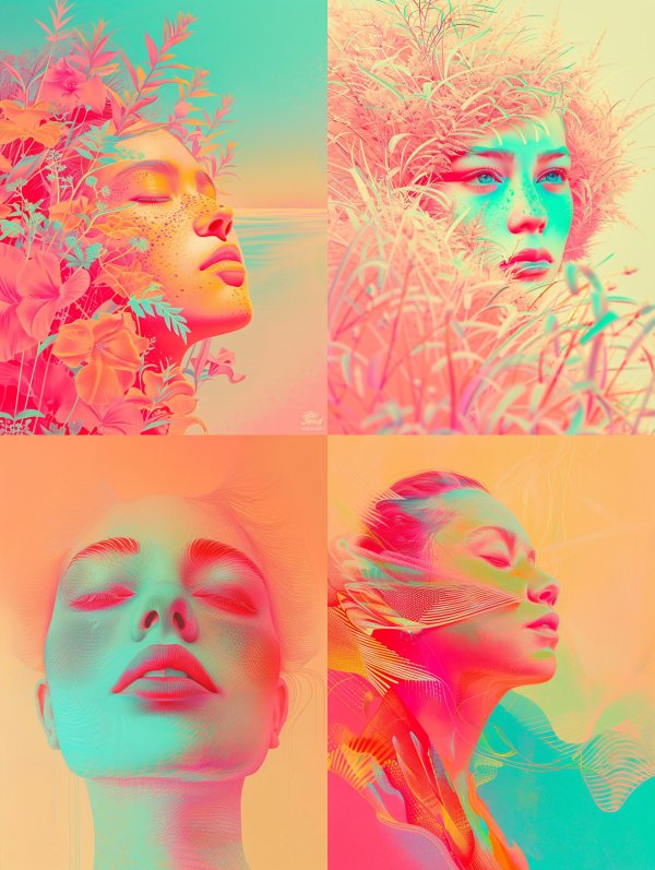 Neon Ethereal Floral Portraits