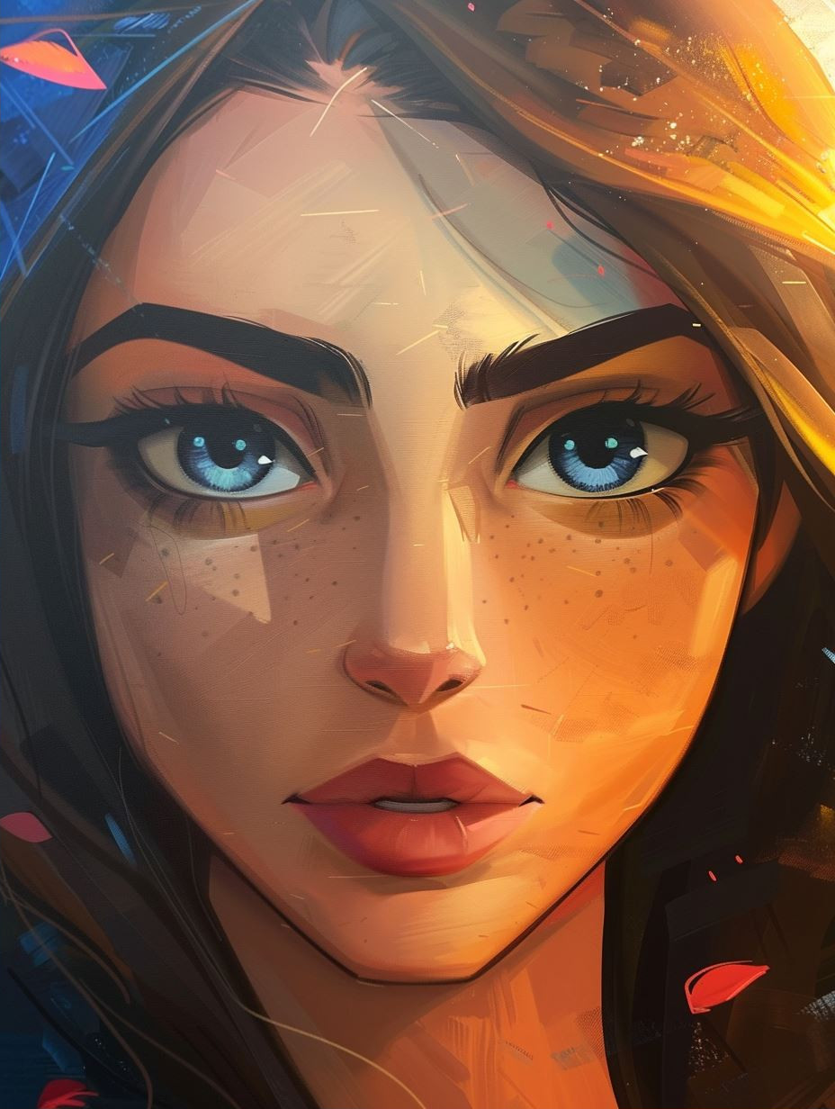 Ethereal Gazes: Digital Portrait Collection - Image 2