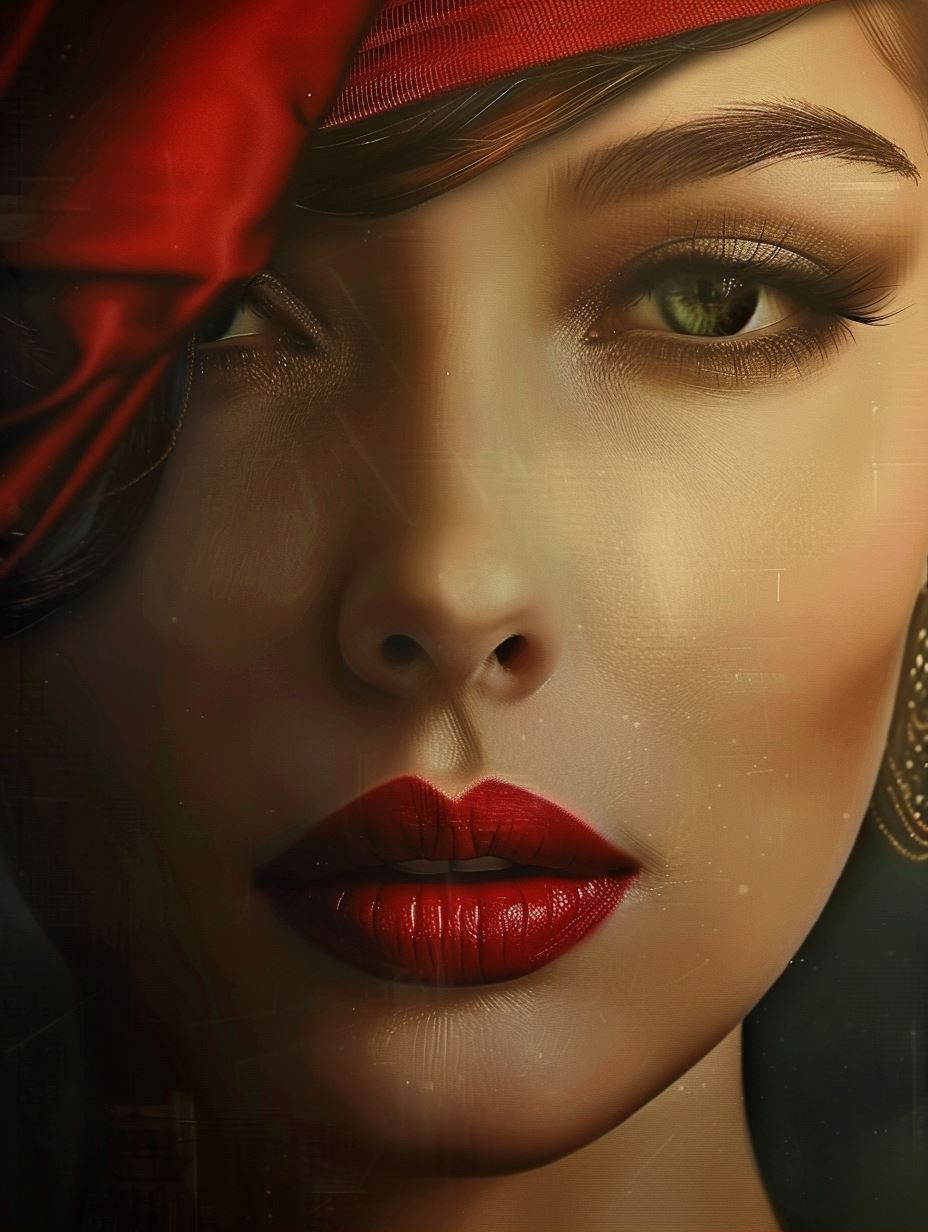 Crimson Elegance Portrait Series - Image 1