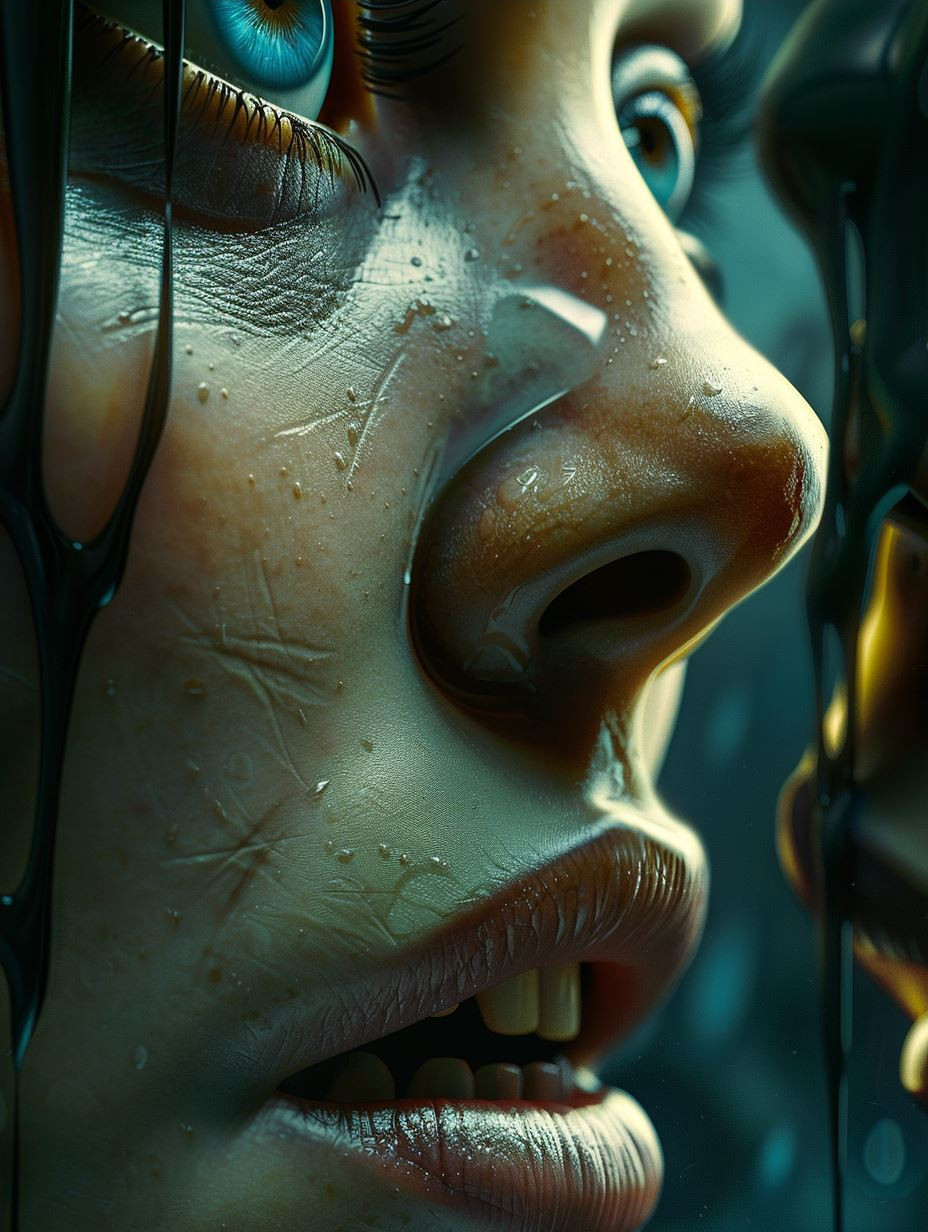 Liquid Chrome Surrealist Portrait - Image 3