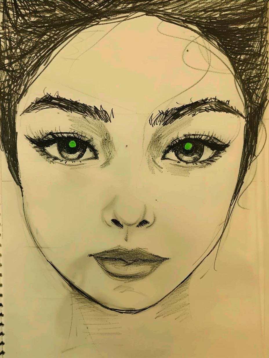 Ethereal Gaze in Emerald Hues - Image 4
