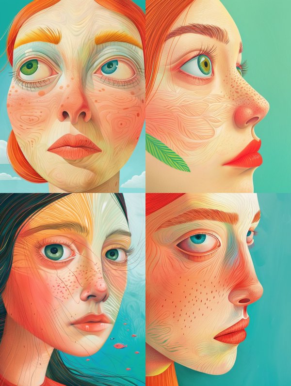 Swirling Pastel Portrait