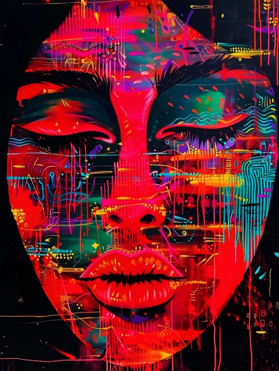Neon Glitch Cyber Portrait - Image 3
