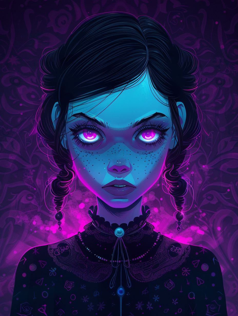 Neon Cosmic Dream Portrait - Image 4