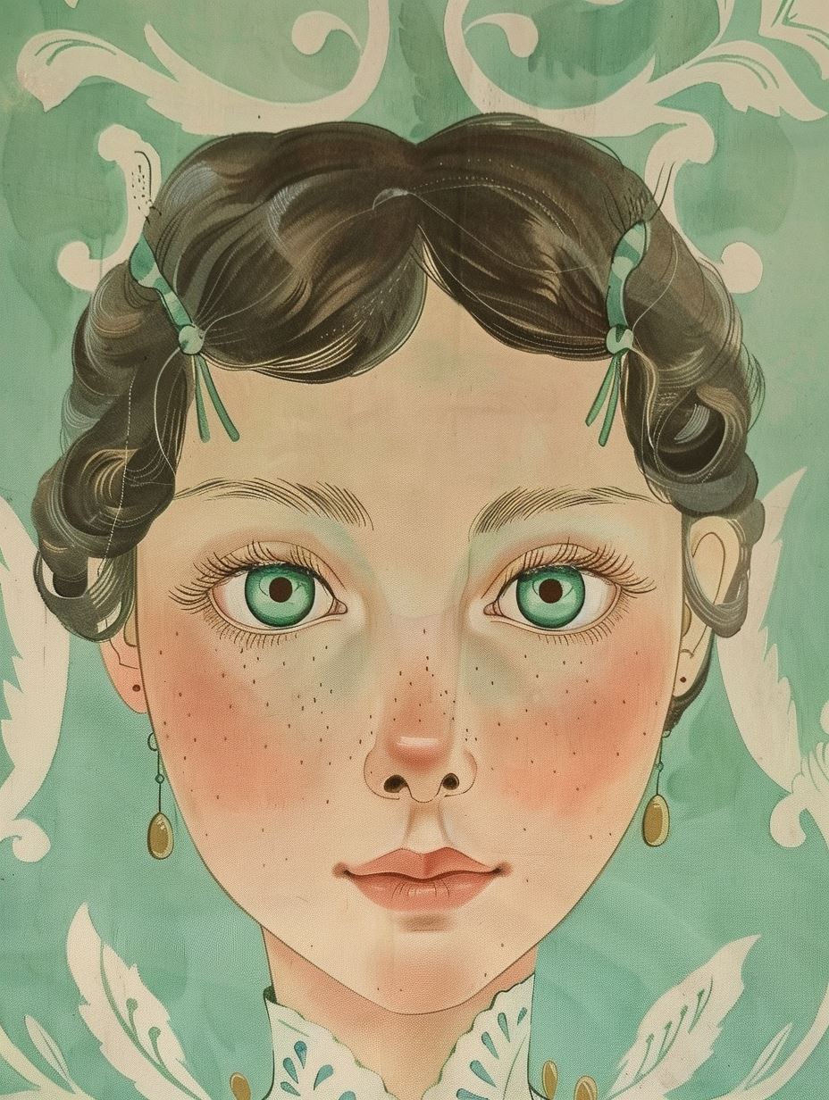 Vintage Pastel Floral Portraits - Image 2