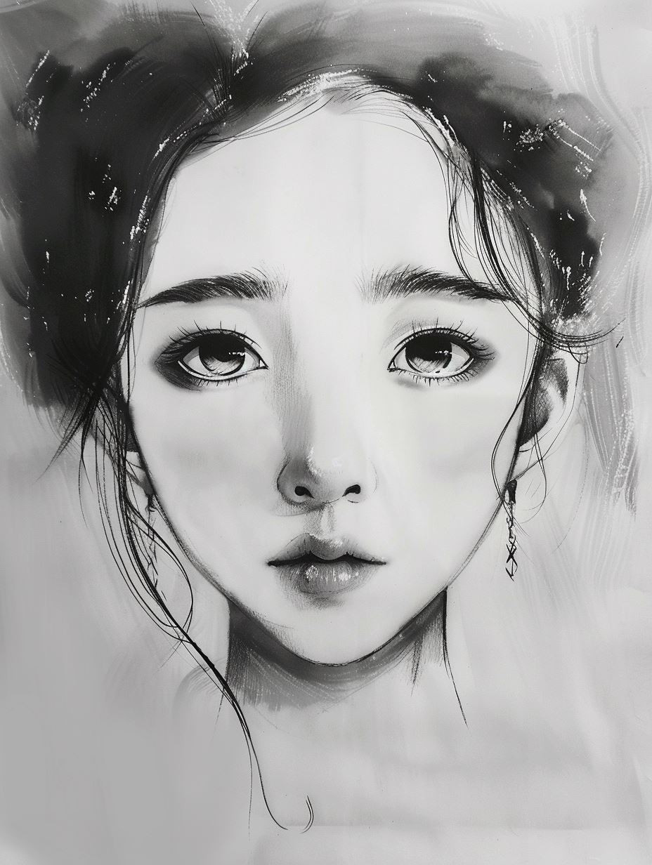 Ethereal Ink Portraits of Grace - Image 1