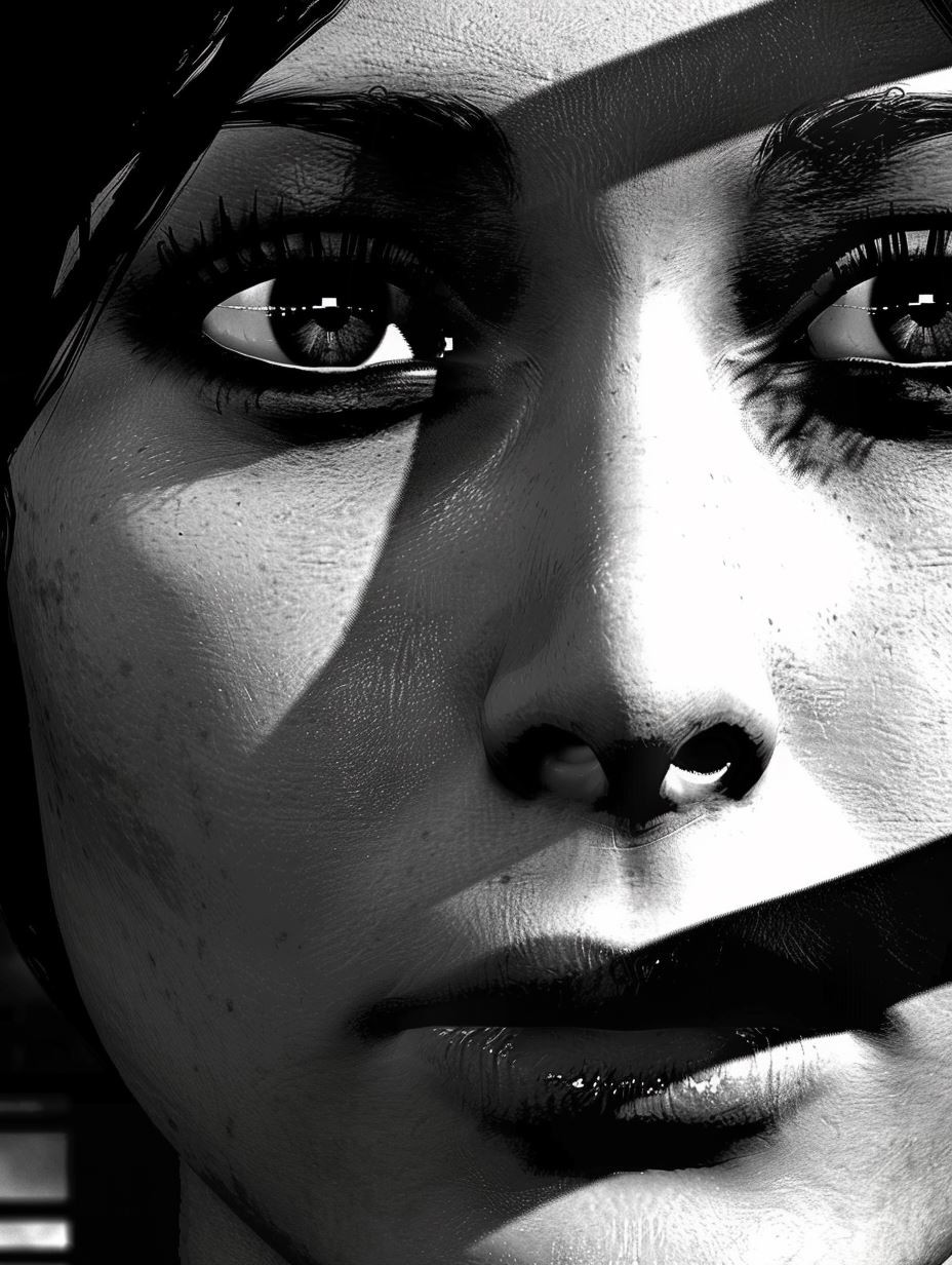 Dramatic Monochrome Shadow Portrait