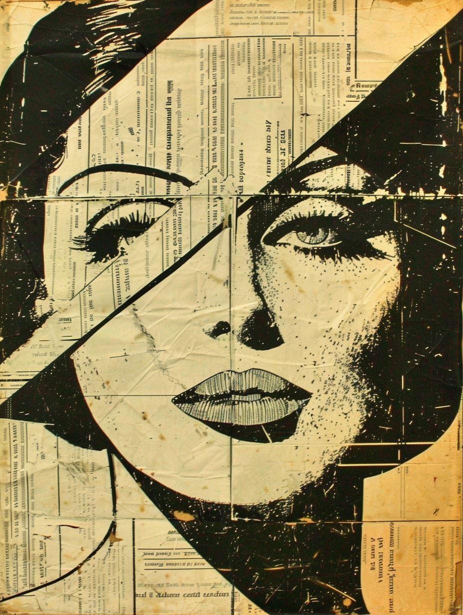 Vintage Distressed Pop Art Portrait - Image 2