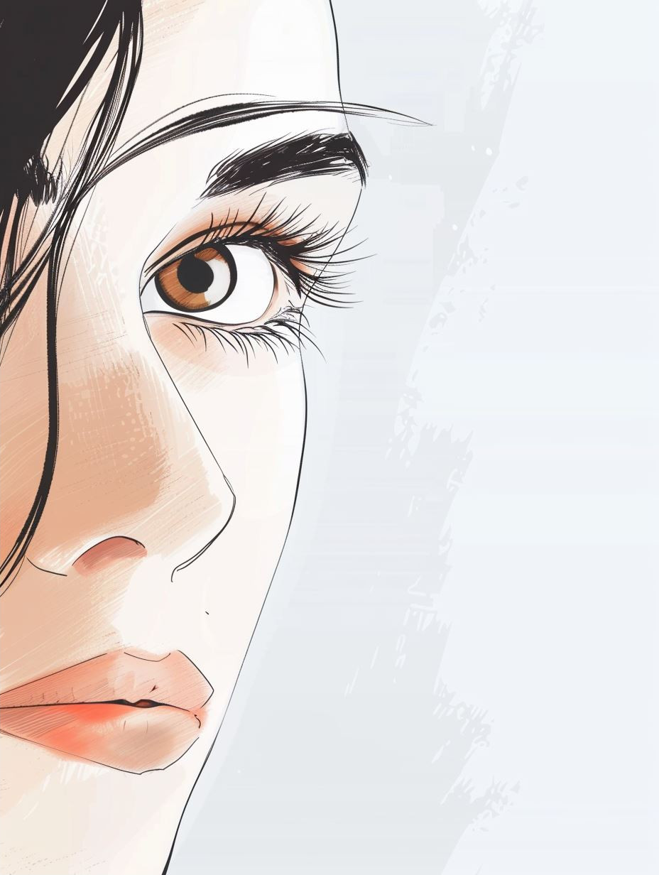 Modern Minimalist Freckled Portrait - Image 2