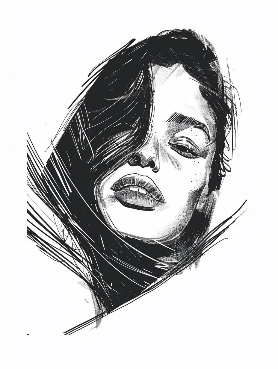 Expressive Ink Portrait Study - Image 4