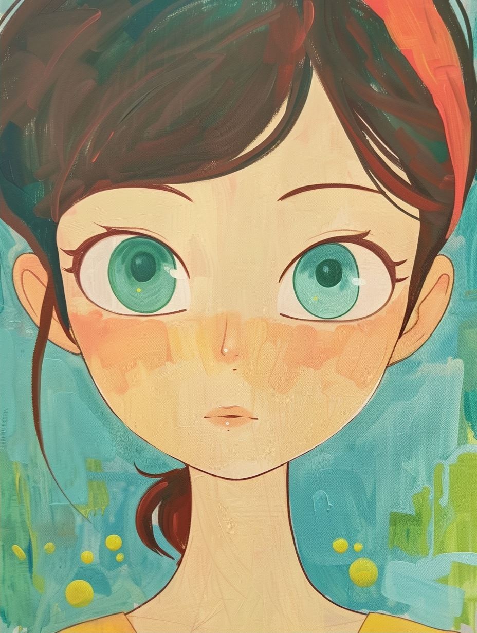 Whimsical Gazes in Watercolor - Image 2