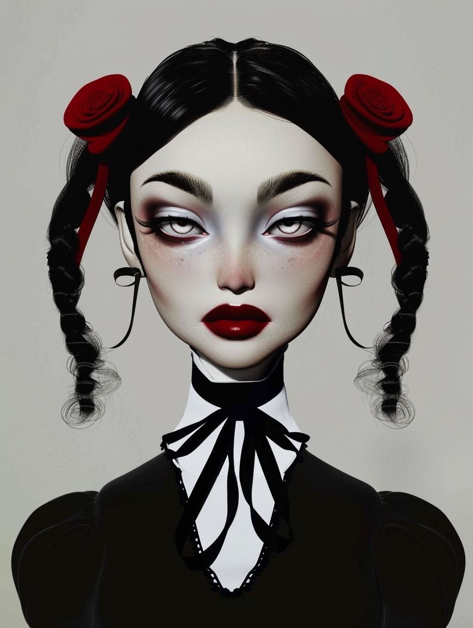 Crimson Visions: Surreal Gothic Portraits - Image 4