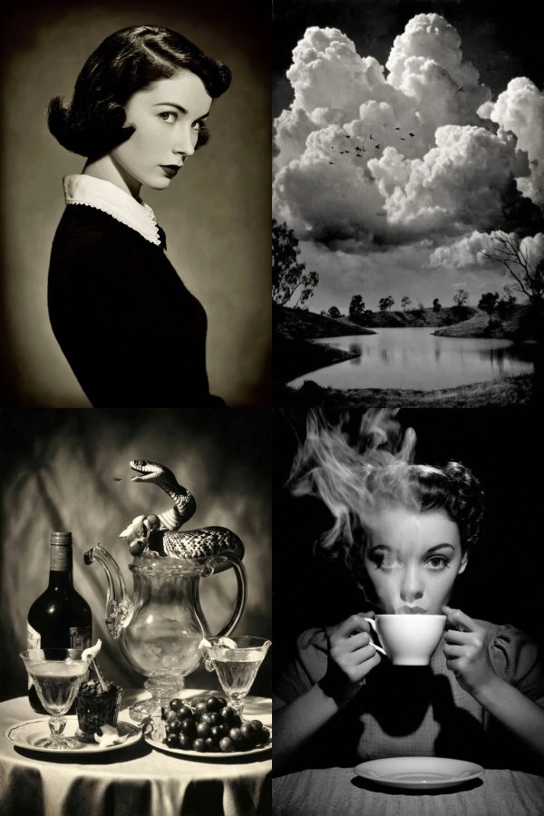 Noir Elegance and Surrealist Dreams