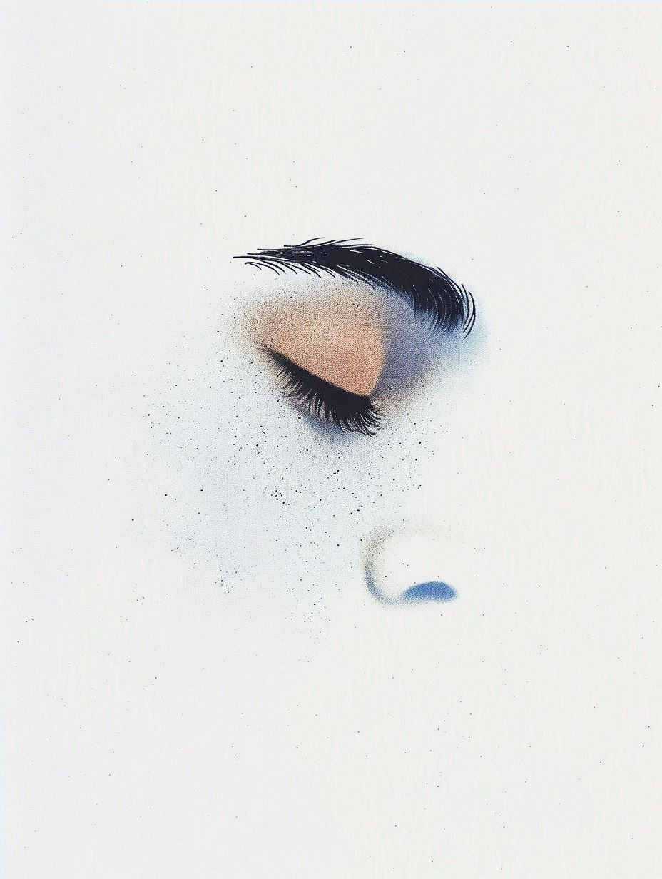 Ethereal Blue Grain Portrait - Image 4