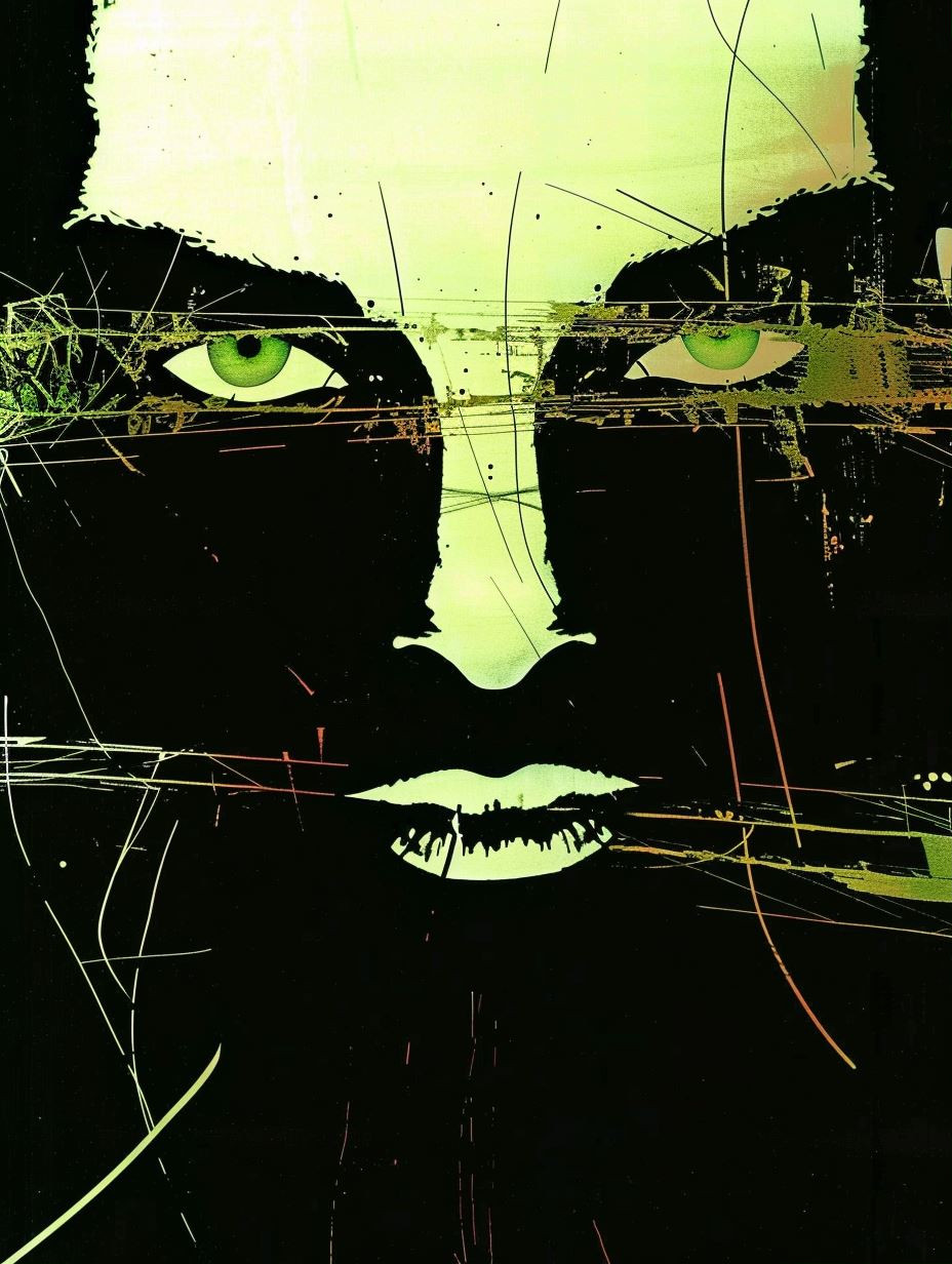 Fragmented Neon Noir Portraits - Image 1