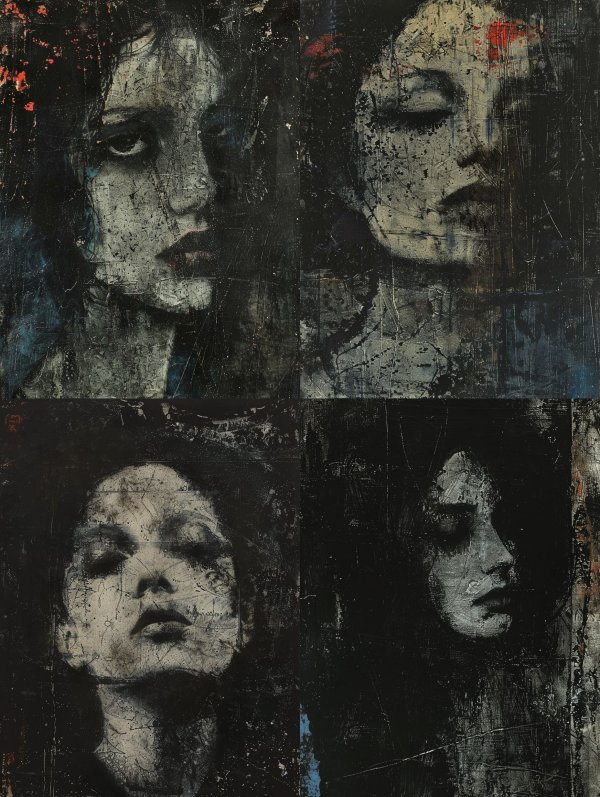 Melancholic Echoes in Textured Monochrome