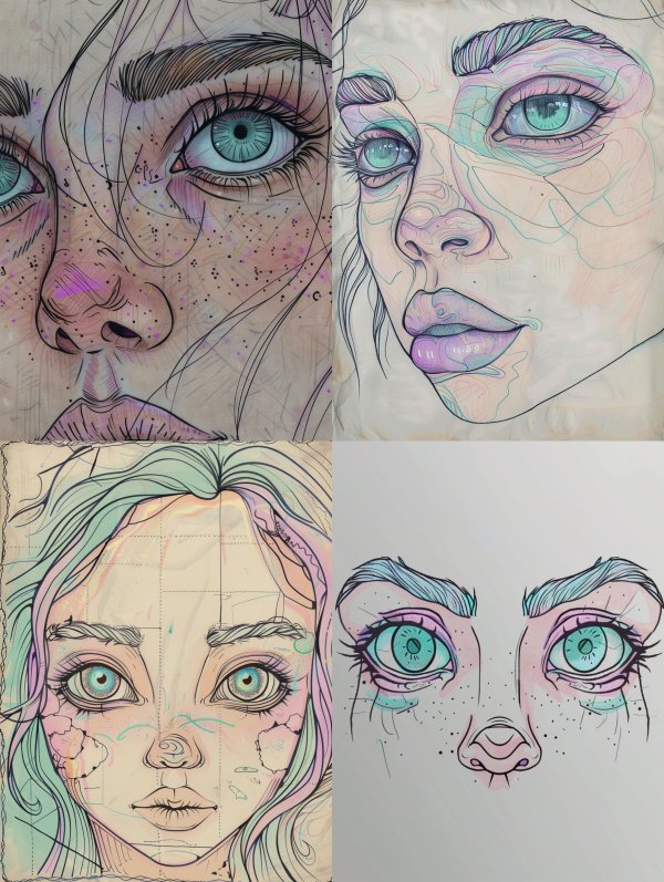 Ethereal Ink and Pastel Gaze