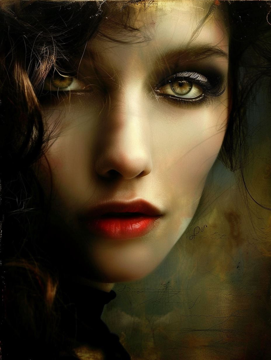 Gilded Decay Portrait of Elegance - Image 3