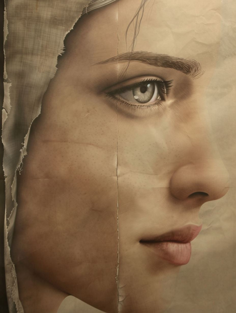 Vintage Paper Portrait - Image 1