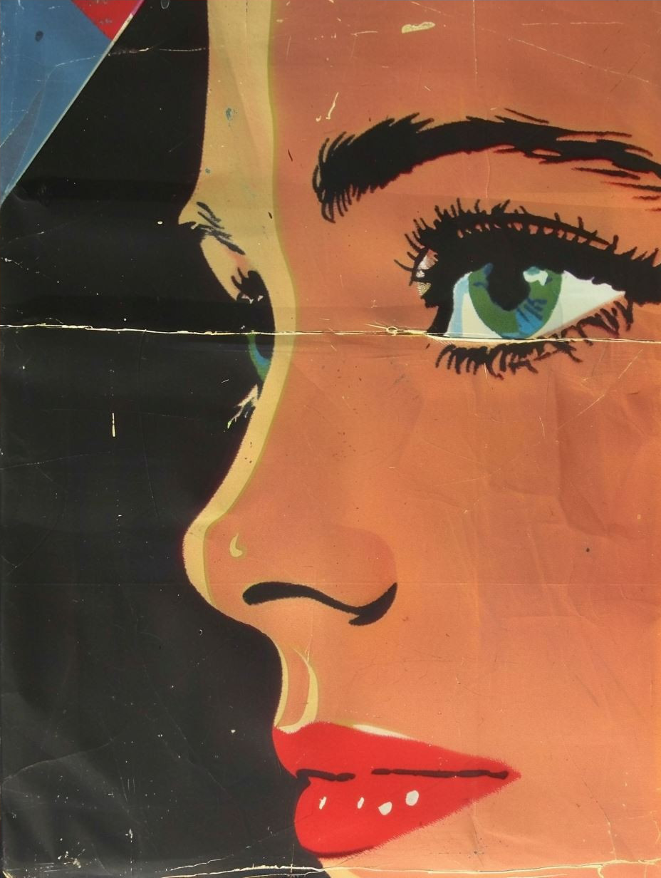 Vintage Noir Pop Art Portrait - Image 4