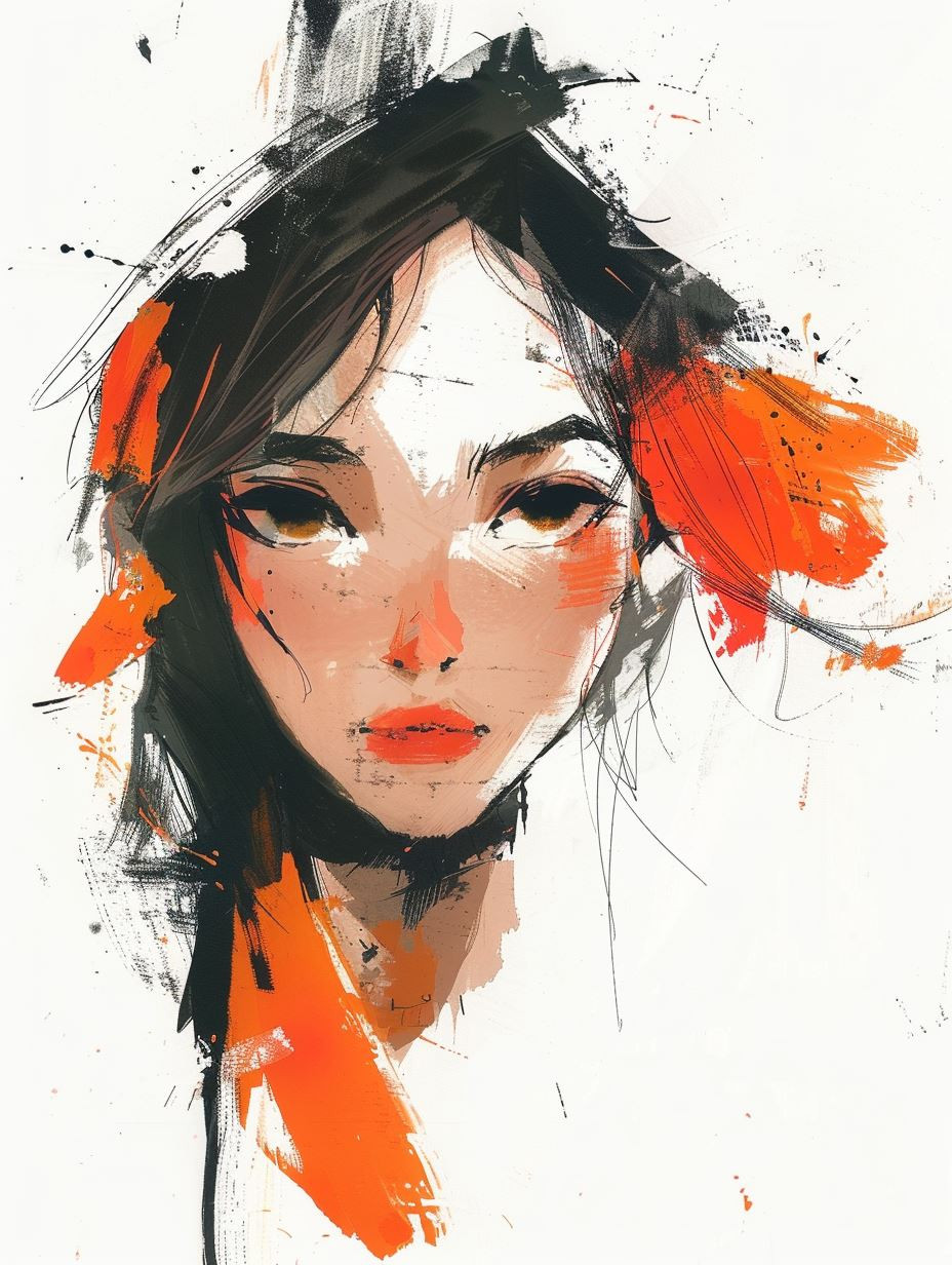 Crimson Echoes: Digital Portrait Studies - Image 1