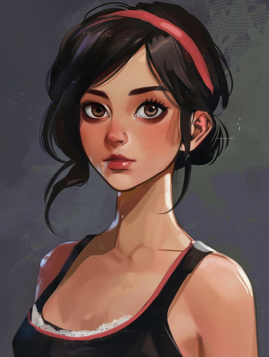 Digital Portraits of Stylized Young Women - Image 1