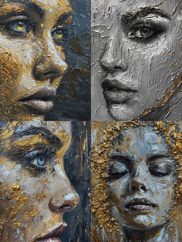 Gilded Texture Portrait Study