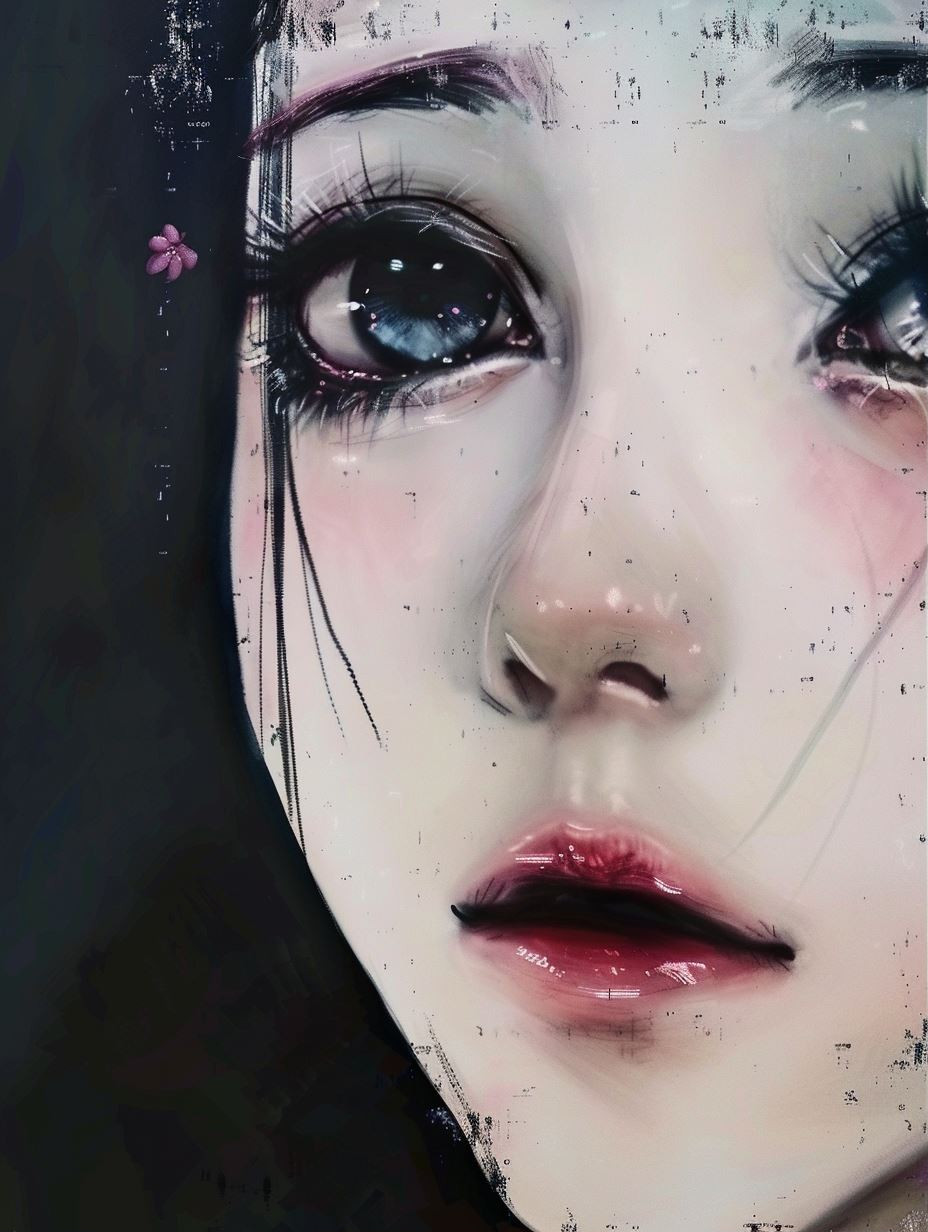 Melancholic Ethereal Anime Portrait