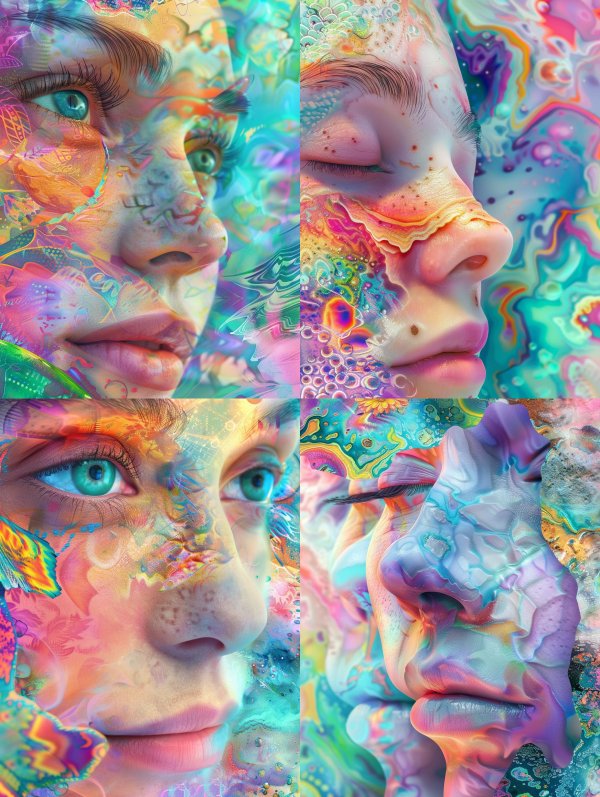 Psychedelic Prism Portrait Study