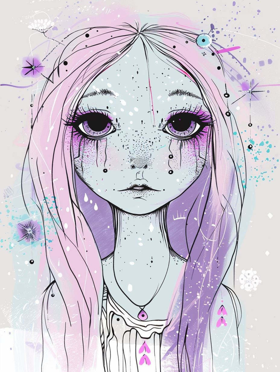 Melancholic Ink and Watercolor Portraits - Image 2