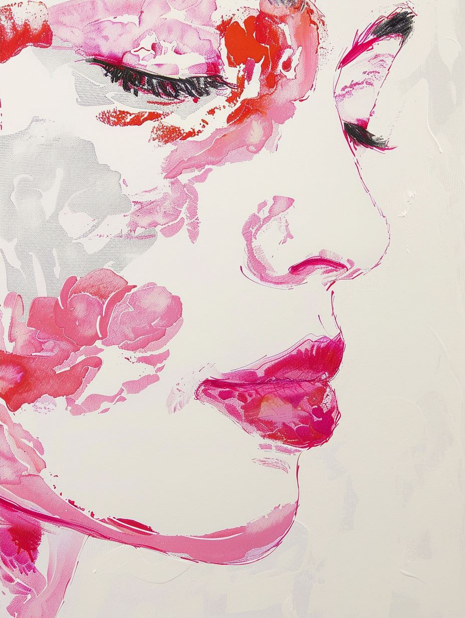 Abstract Pink Ink Portraiture - Image 4