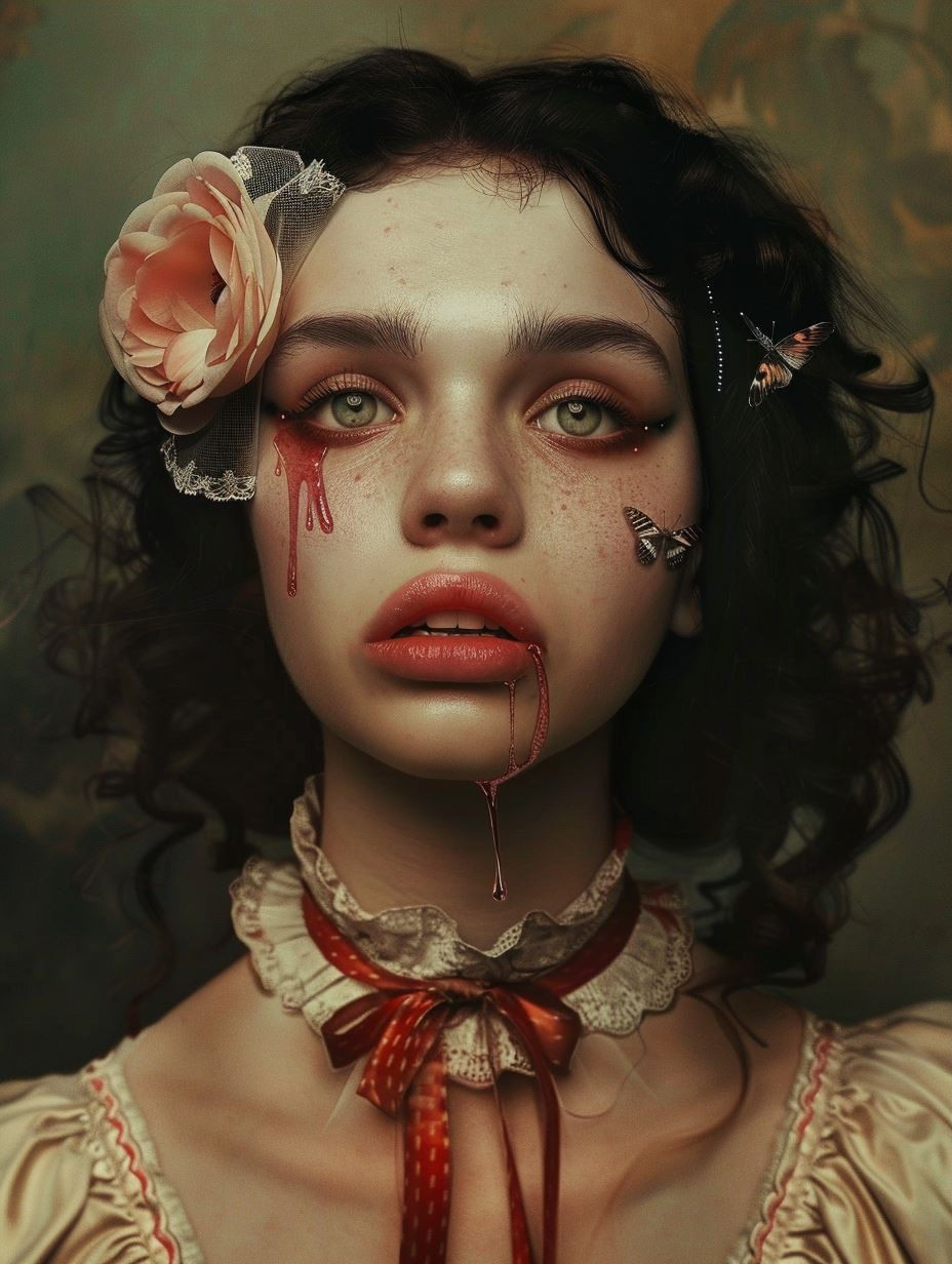 Ethereal Melancholy Portrait Study - Image 3