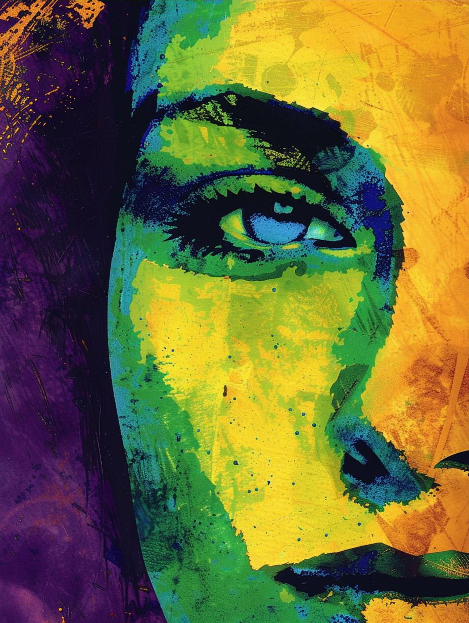 Vibrant Neon Portrait Quadriptych - Image 3
