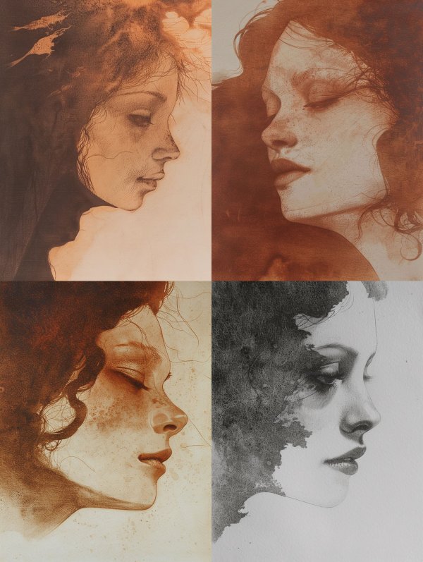 Ethereal Whispers in Sepia and Ink