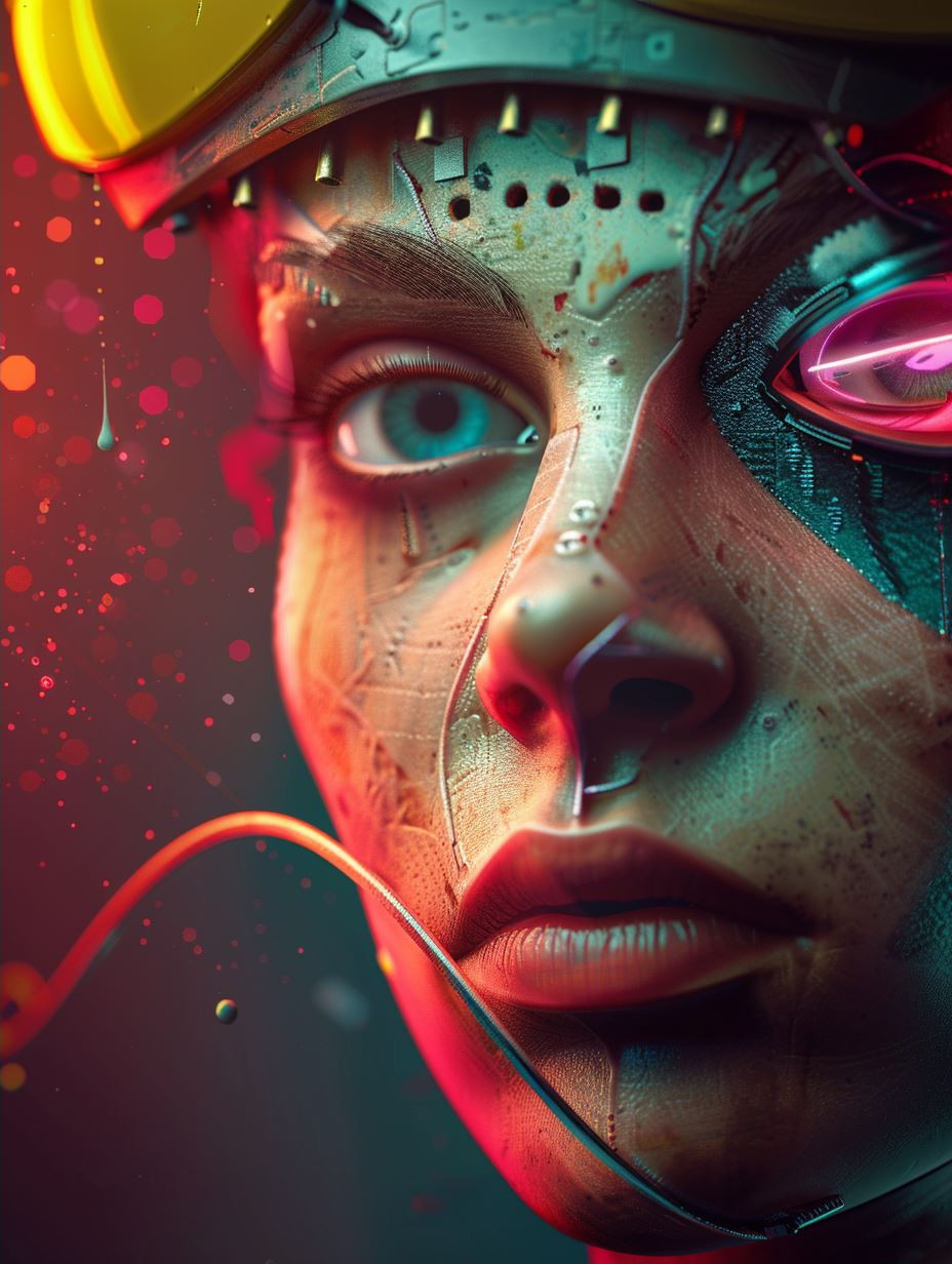 Neon Grime Cyberpunk Portrait - Image 2
