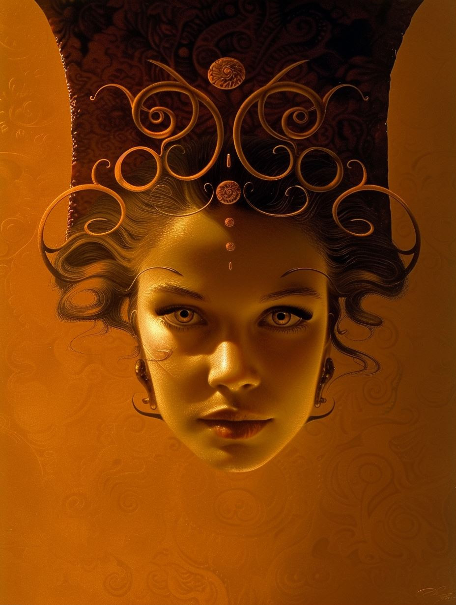 Golden Ethereal Goddess Portrait - Image 1