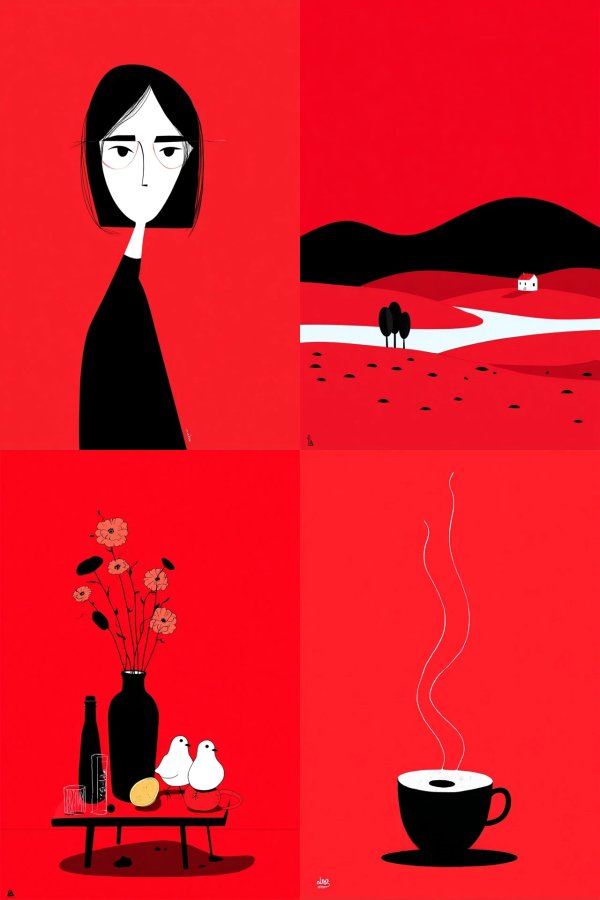 Crimson Minimalist Muse