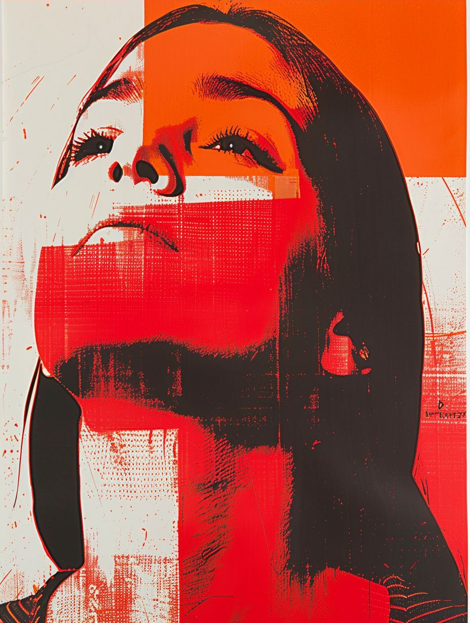 Bold Red Contrast Portrait Study - Image 3