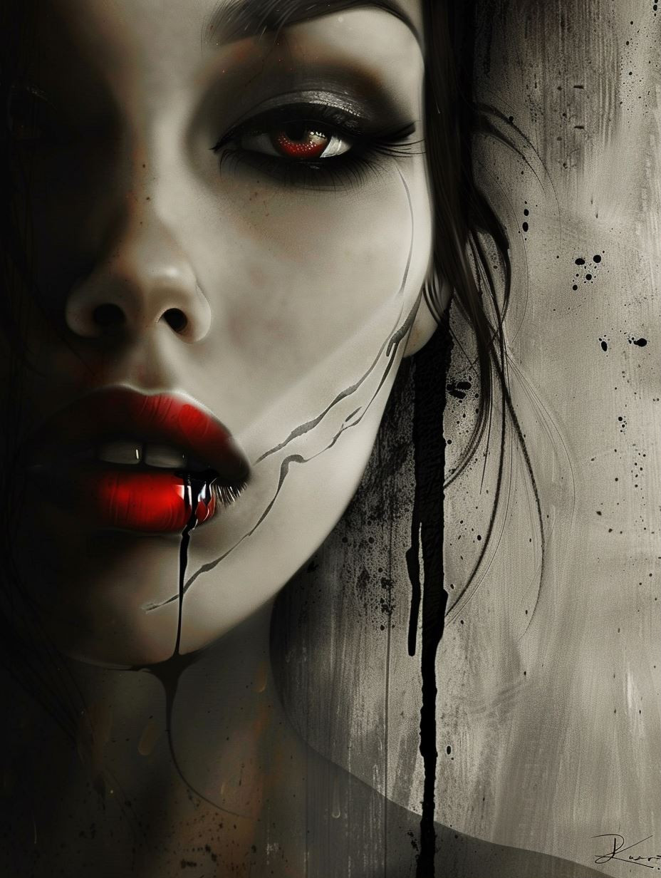 Dark Gothic Crimson Elegance - Image 1