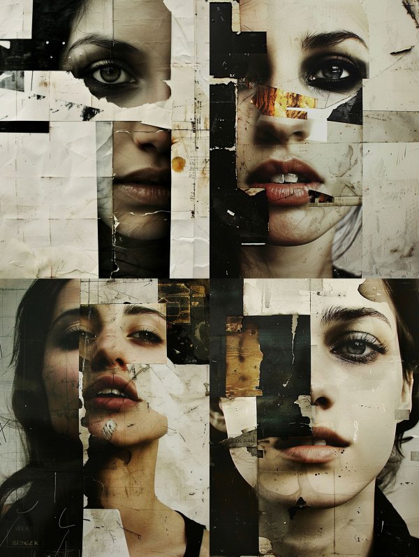 Fragmented Souls: A Collage of Gaze
