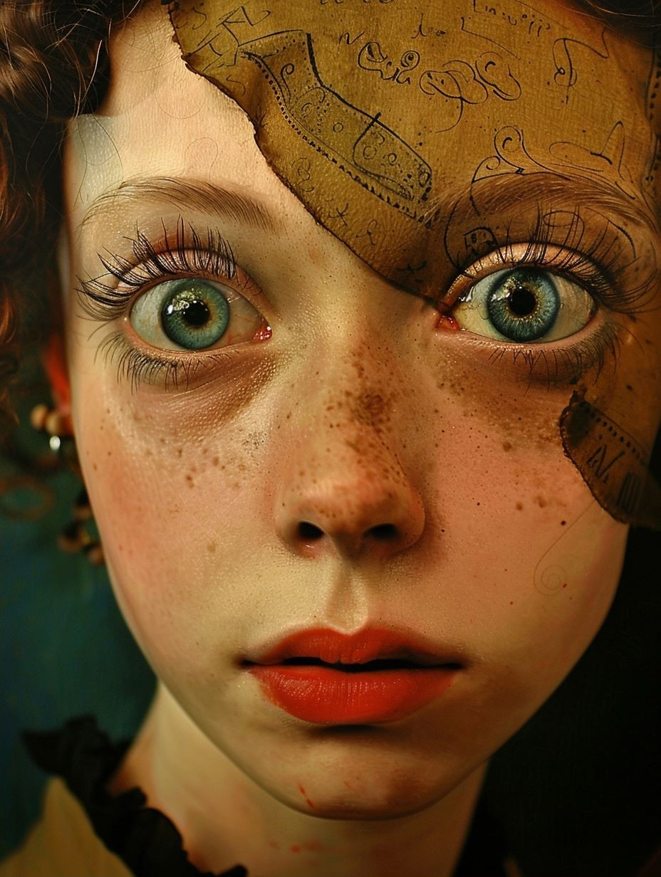 Fractured Porcelain Soul Portrait - Image 2