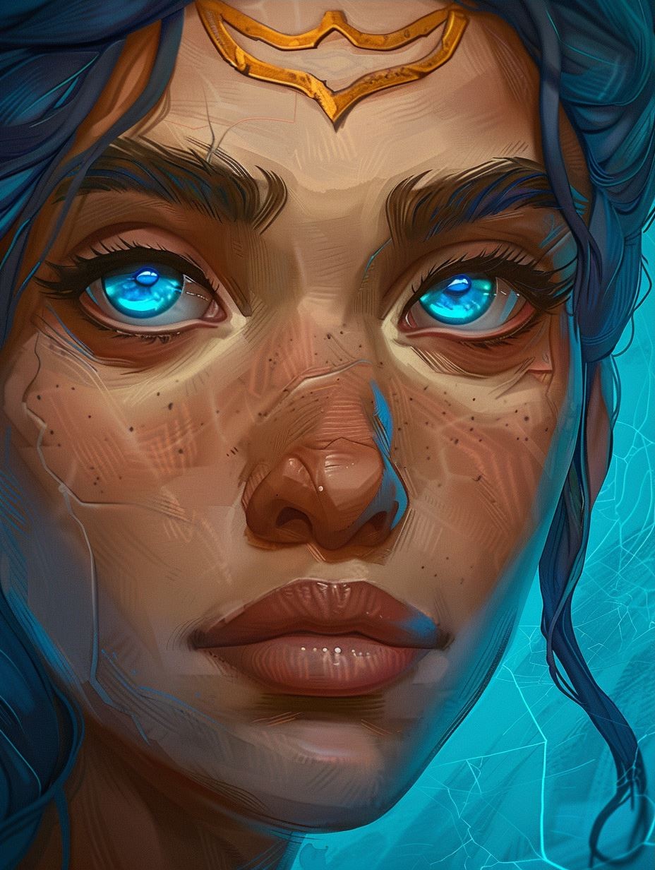 Azure Eyes Fantasy Character Portraits - Image 3