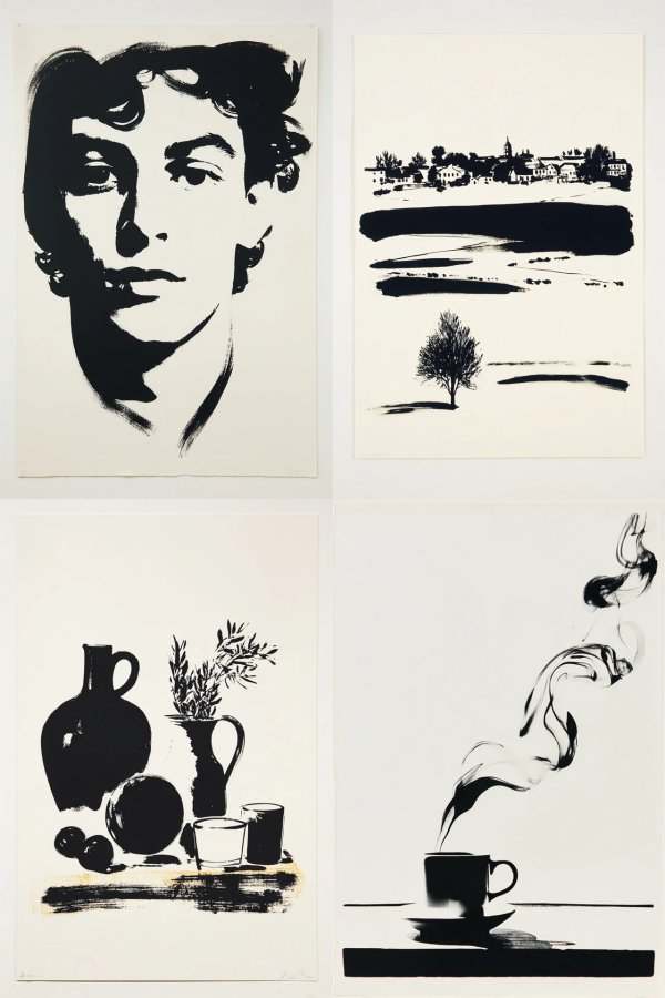 Contrast in Ink: A Four-Piece Study